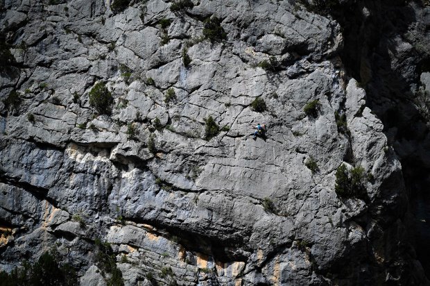 Stage escalade gorges du Verdon, voie Moral�n�mia