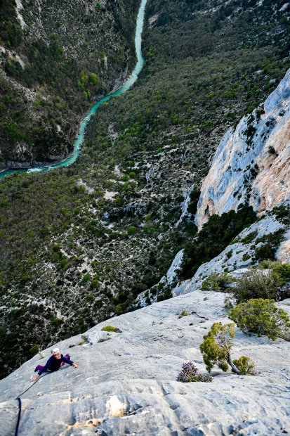 Stage escalade gorges du Verdon, Wide is love, 6a